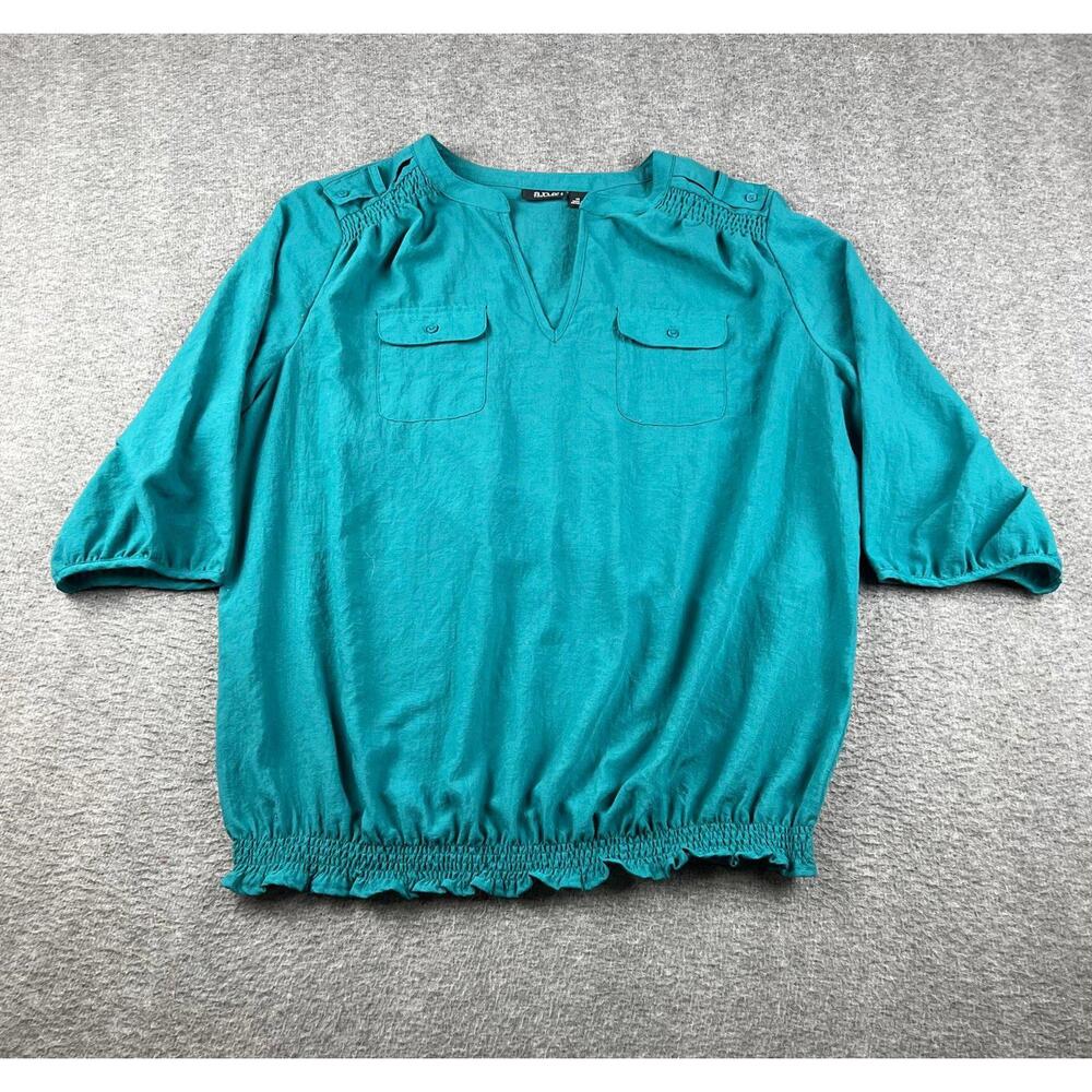 a.n.a Women's Teal Blouse Size 1X